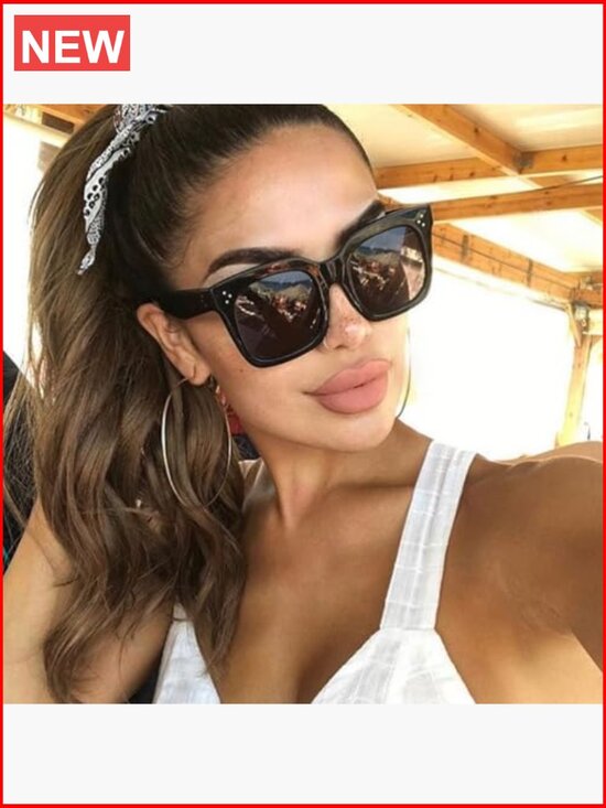 Oversized Square Sunglasses UV400 Protection Flat Lens main image 5